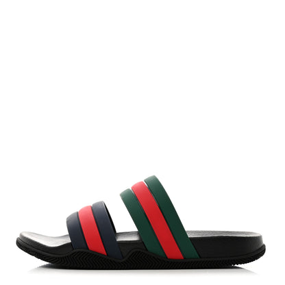 Gucci Rubber Web Mens Slide Sandals 11 Green Red 1 of 9