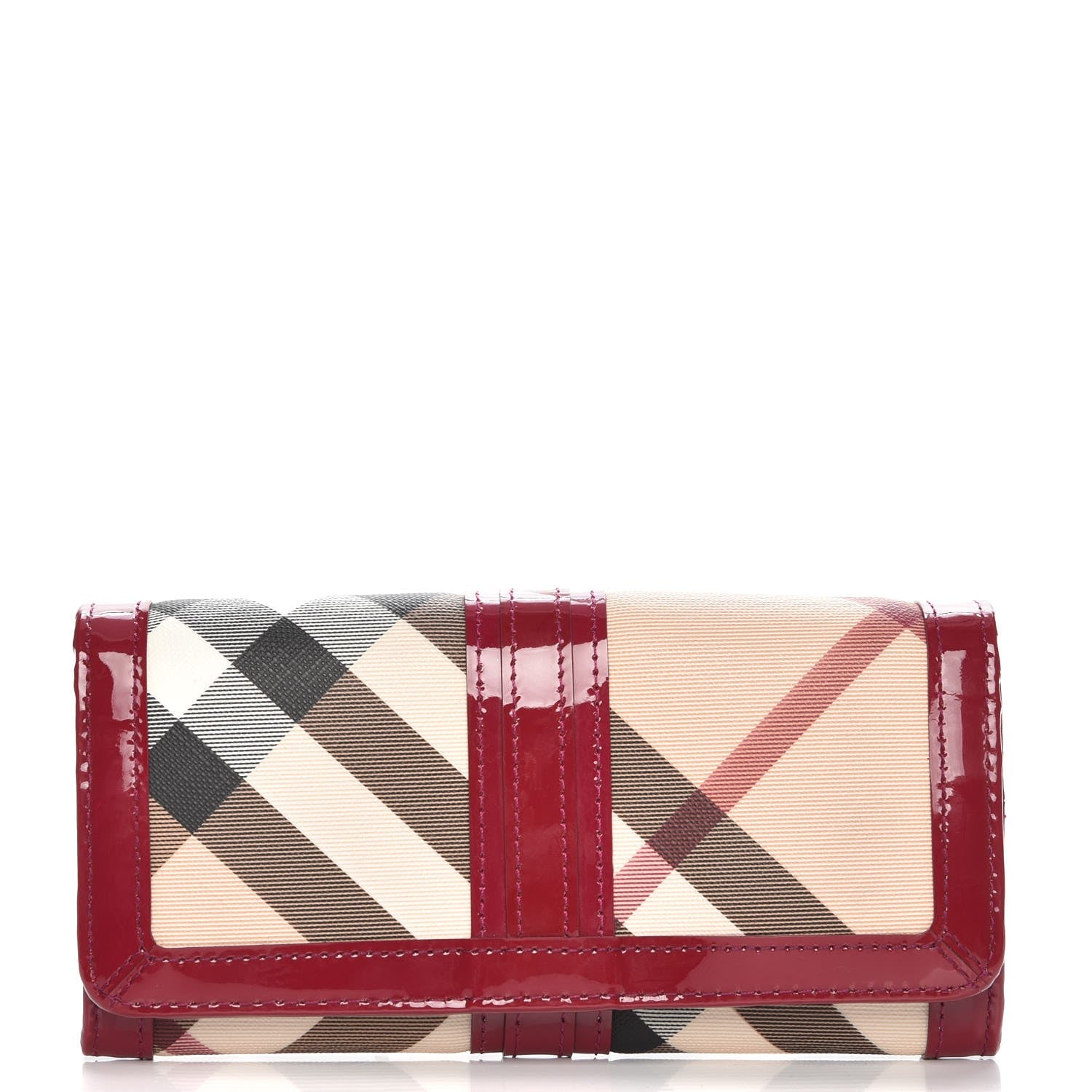 Burberry Supernova Check Penrose Continental Wallet Raspberry Sorbet 1 of 7