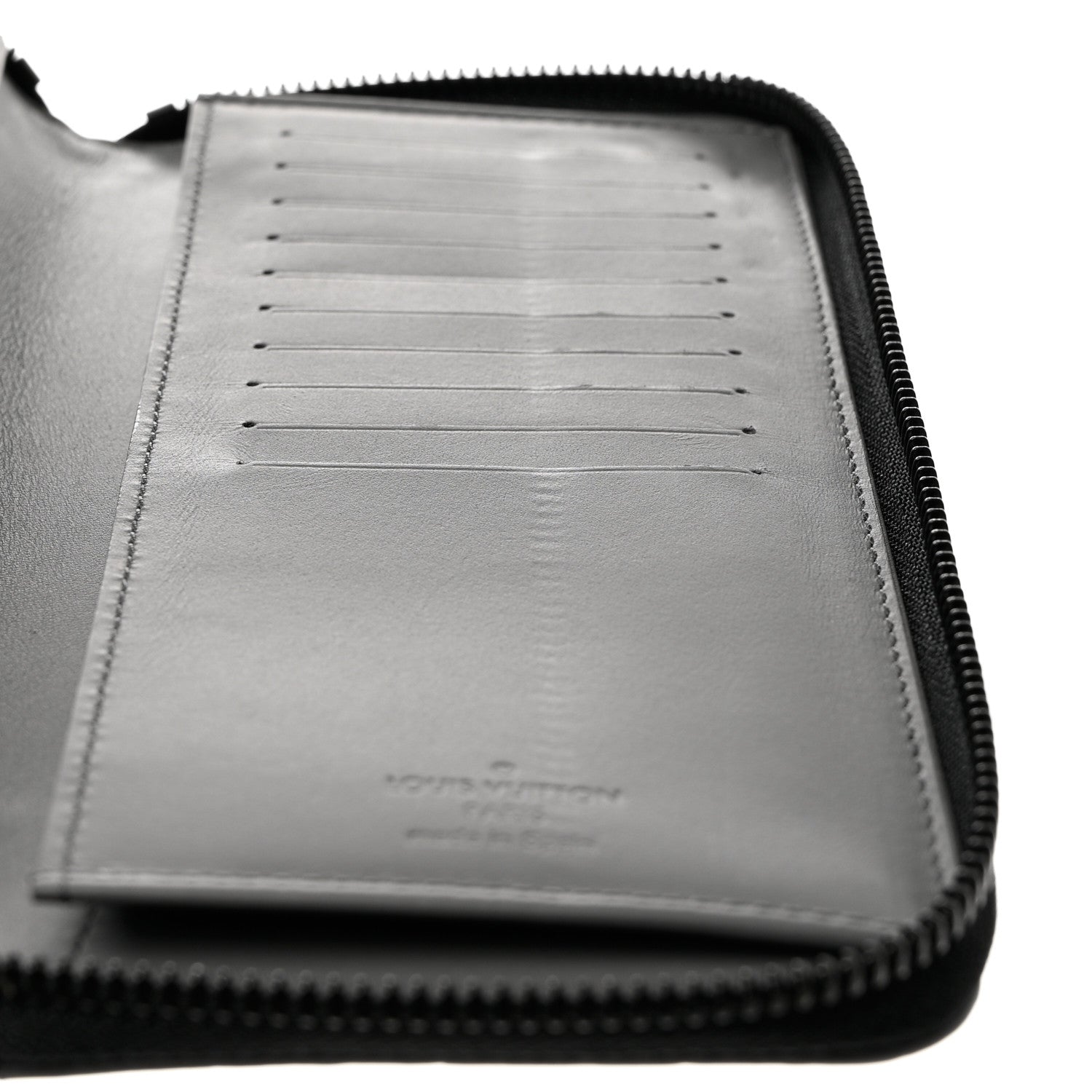 Louis Vuitton Calfskin Monogram Shadow Vertical Zippy Wallet Anthracite Gray 7 of 8