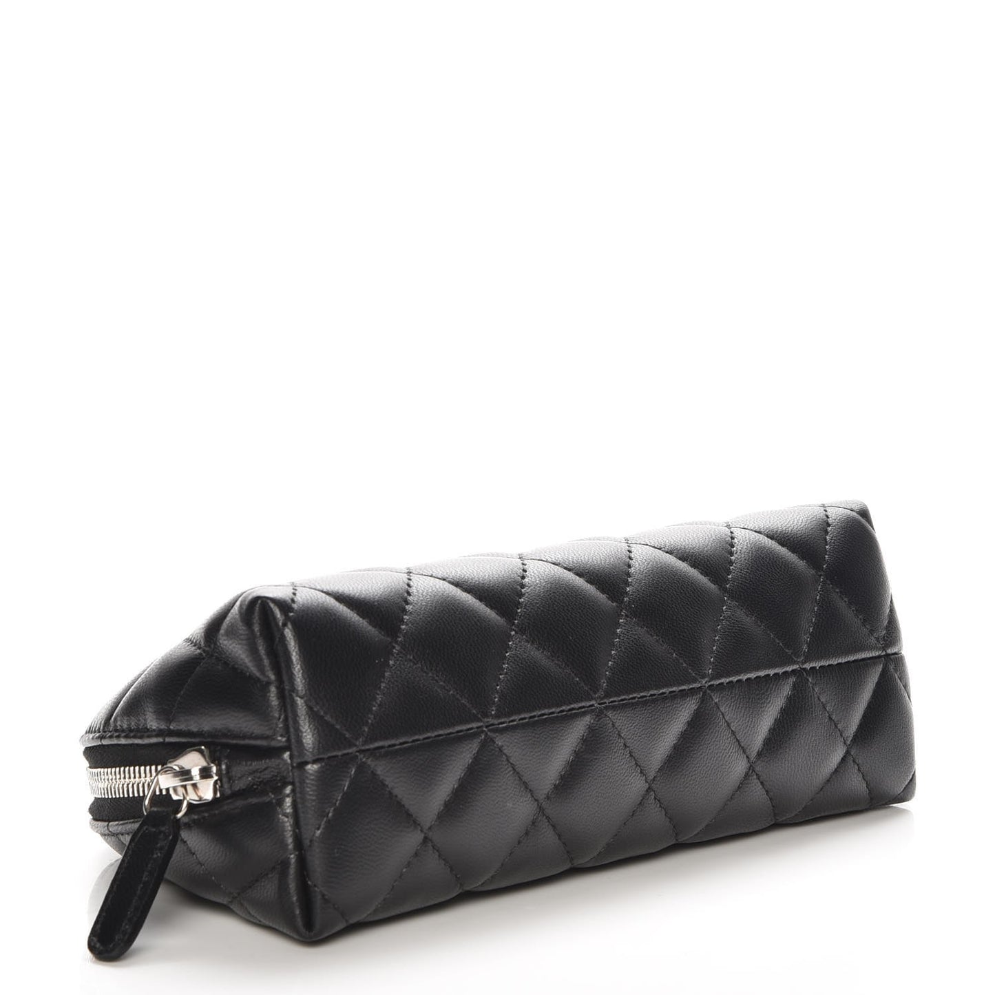 Lambskin Quilted Cosmetic Case Black