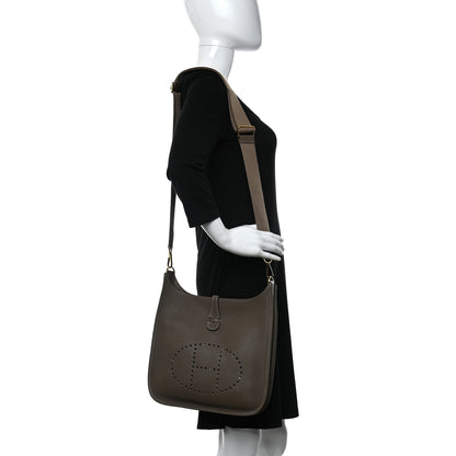 Hermes Taurillon Clemence Evelyne III PM Etoupe 2 of 10