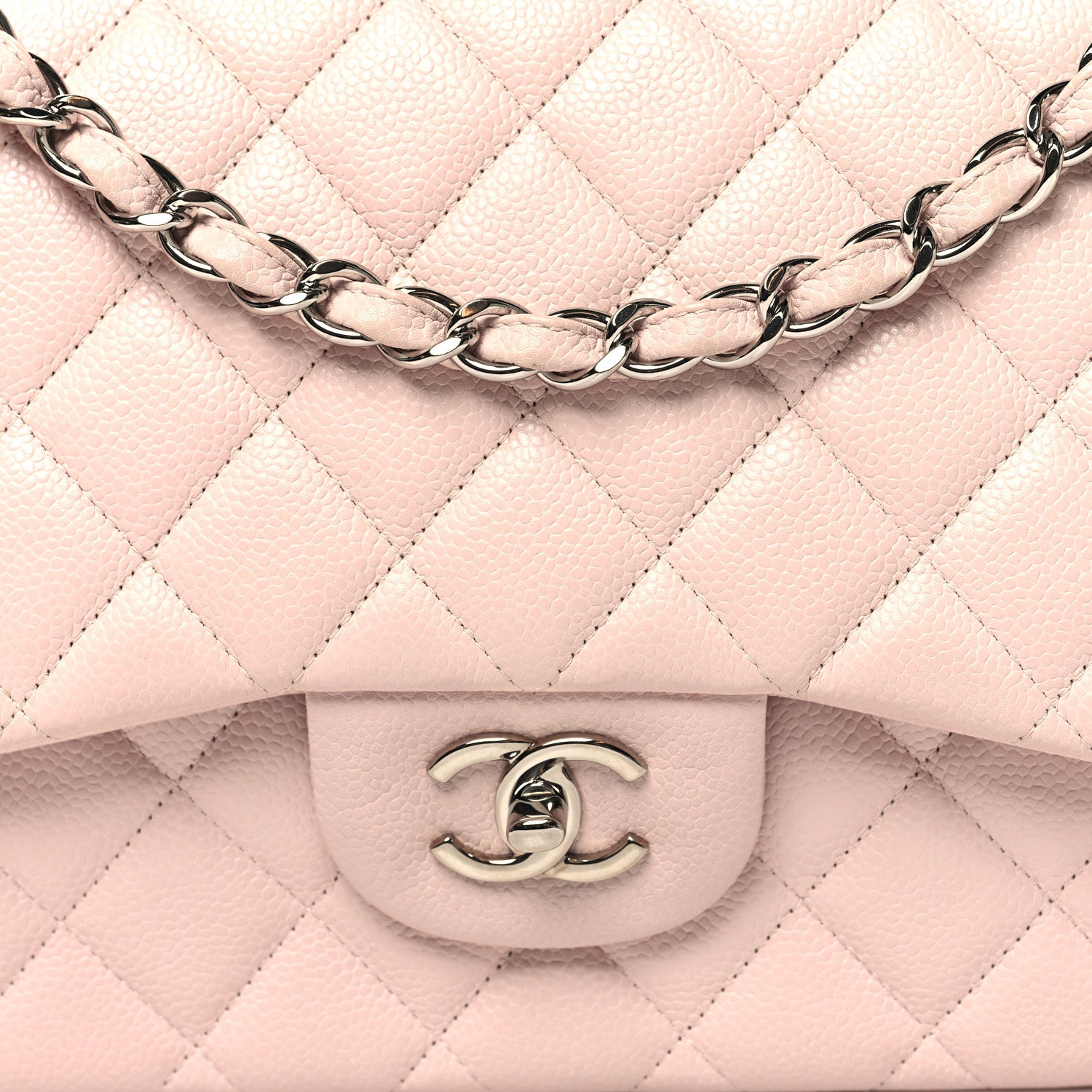 Chanel Caviar Quilted Jumbo Double Flap Light Pink 8 of 10