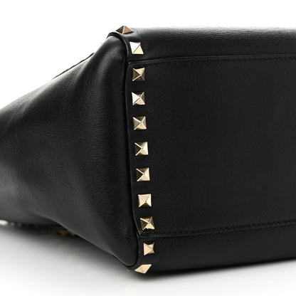Valentino Garavani Vitello Rockstud Double Handle Tote Black 8 of 13