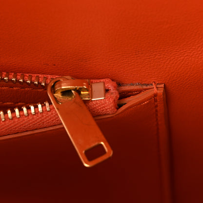 Celine Shiny Calfskin Triomphe Chain Shoulder Bag Pop Orange 18 of 19
