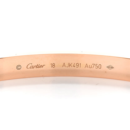 Cartier 18K Pink Gold LOVE Bracelet 18 3 of 5