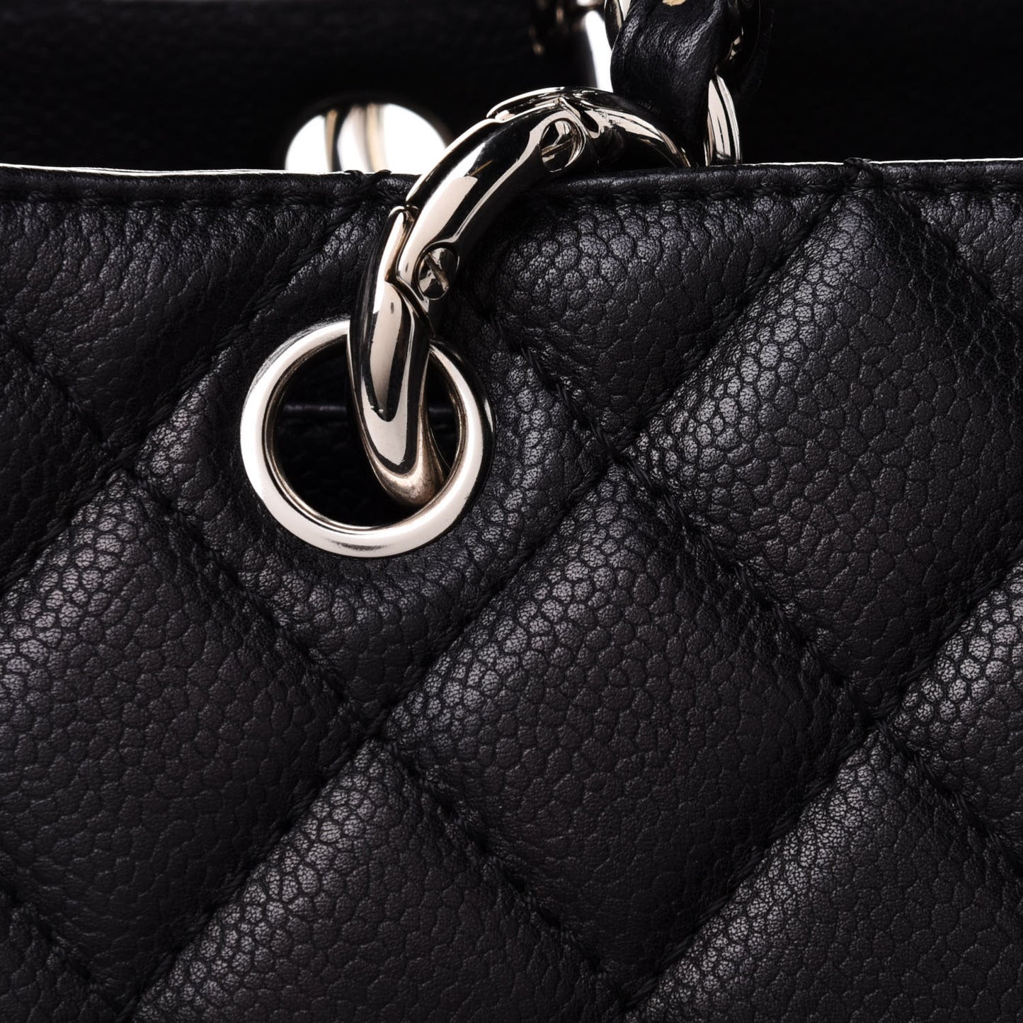 Caviar Quilted Grand Shopping Tote GST Black
