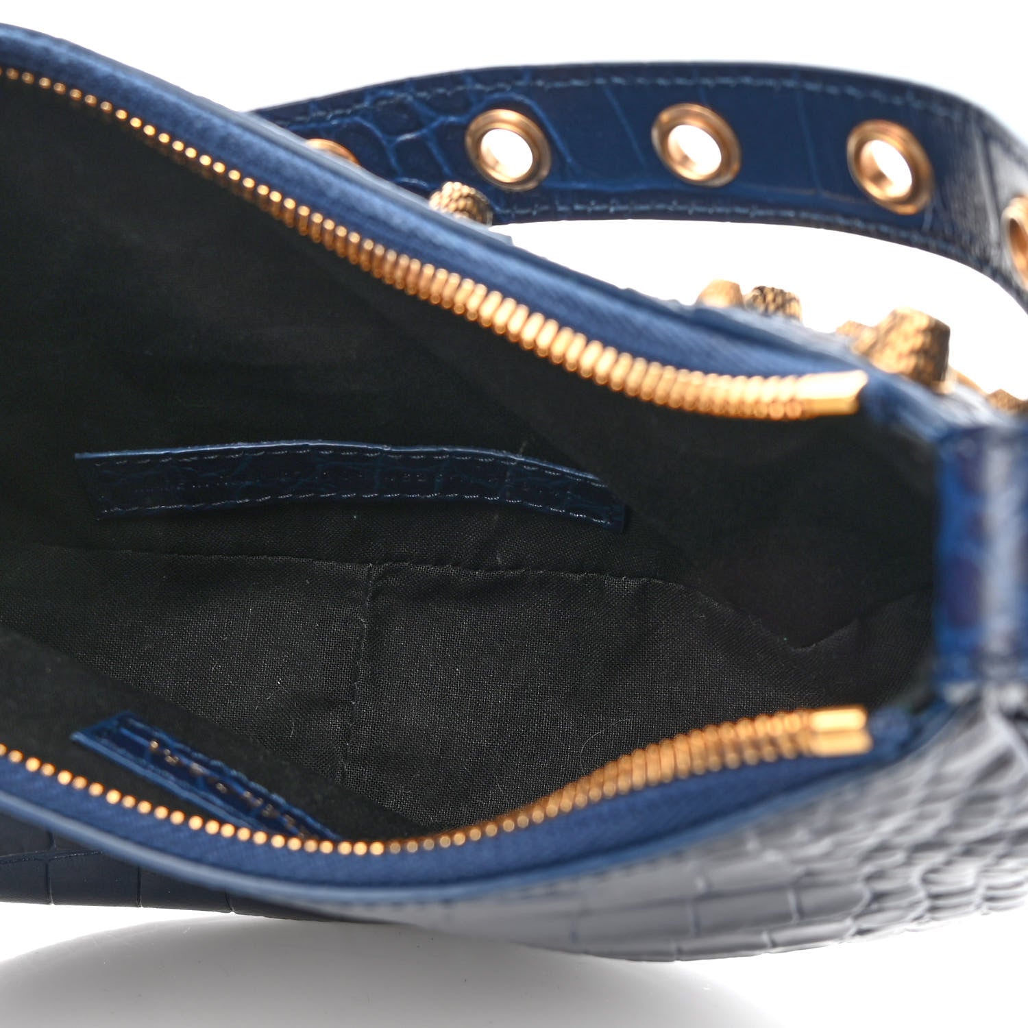 Balenciaga Extra Supple Calfskin Crocodile Embossed Le Cagole Shoulder Bag XS Indigo 5 of 9