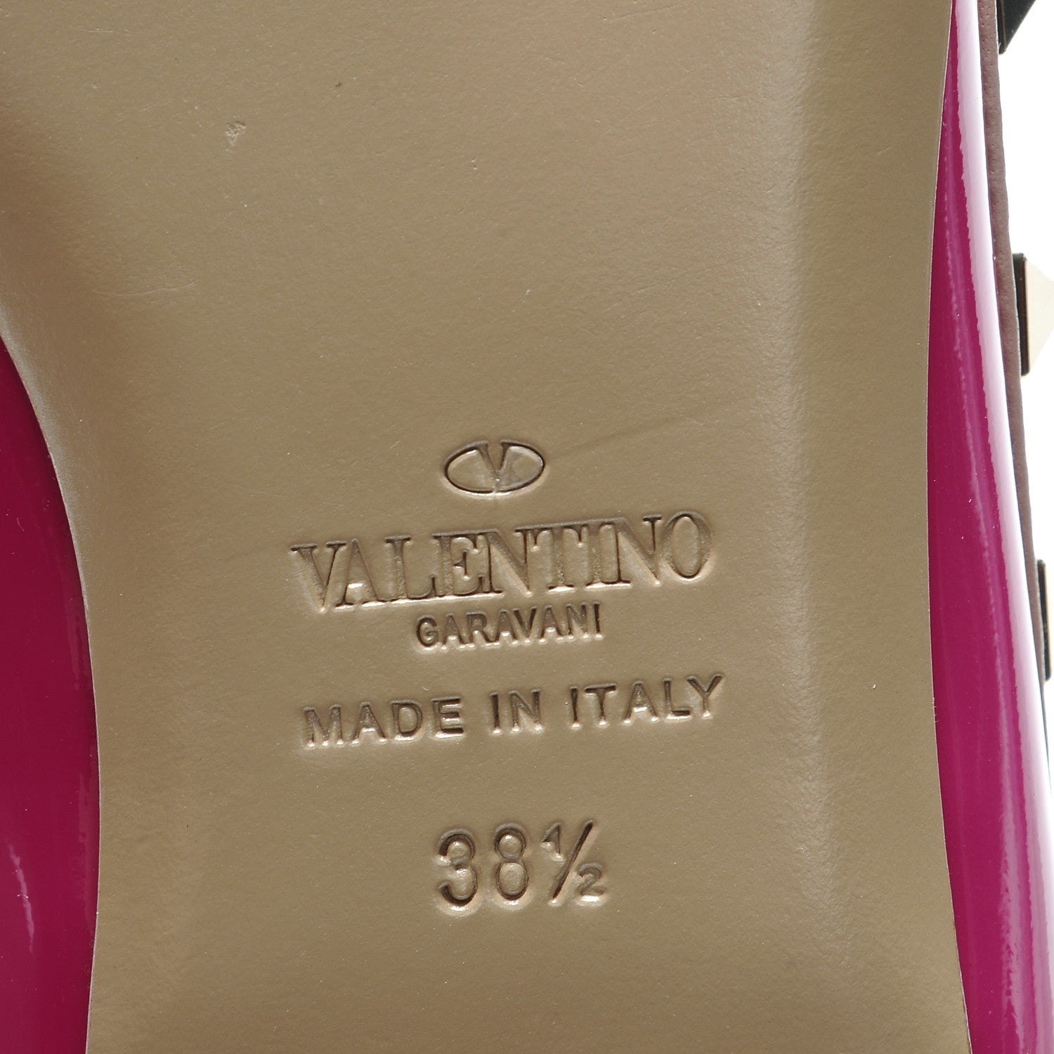 Valentino Garavani Patent Nappa Rockstud Ballerina Flats 38.5 Fuxia Poudre 6 of 8