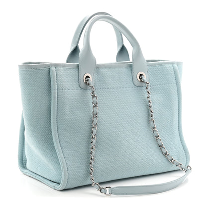 Chanel Mixed Fibers Small Deauville Tote Light Blue 4 of 11