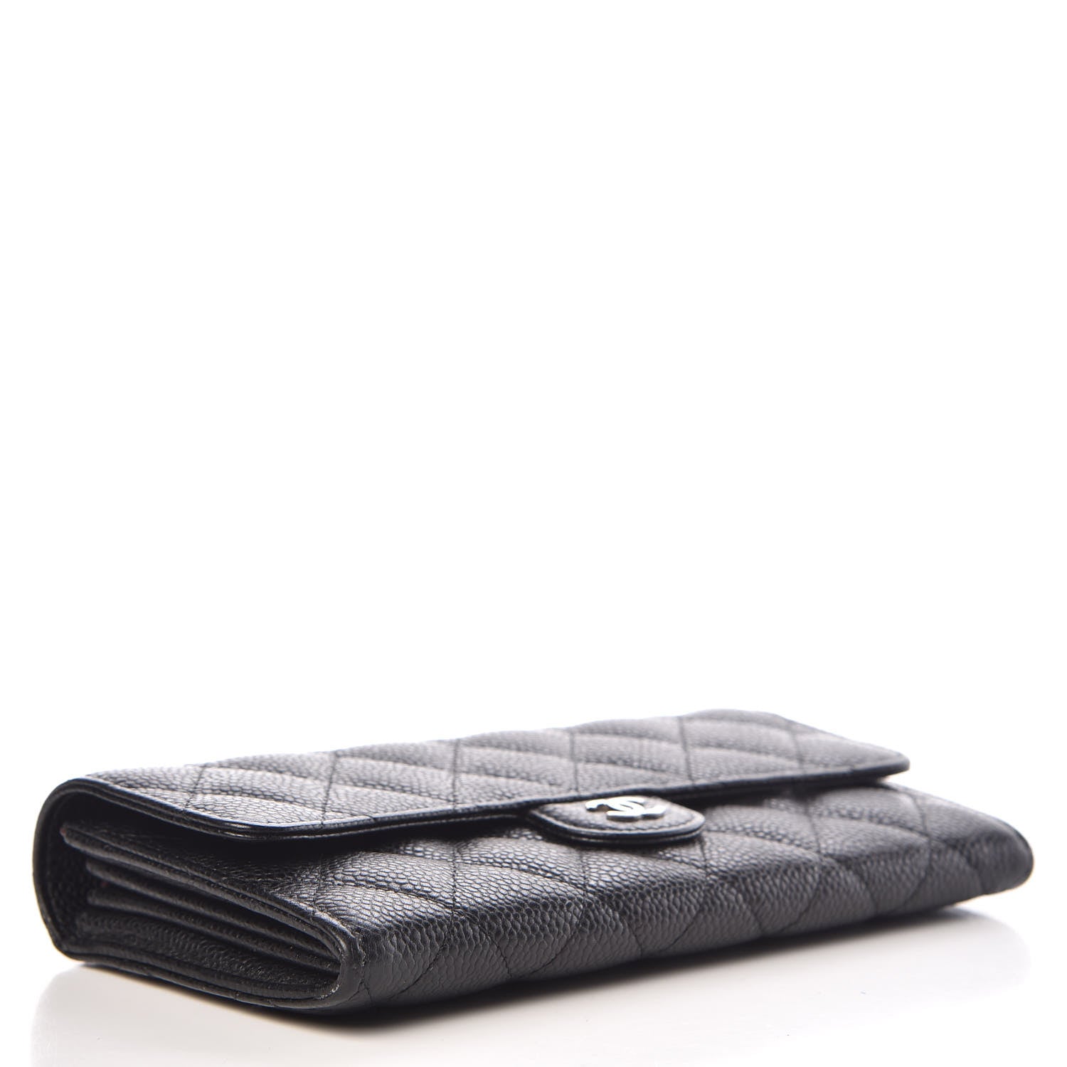 Chanel Caviar Quilted Large Gusset Flap Wallet Black 4 of 8
