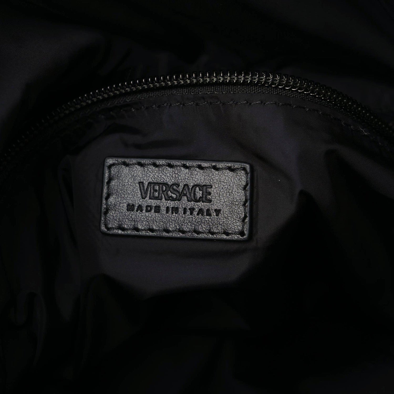 Versace Nylon Barocco Signature Print Drawstring Backpack Black 8 of 9