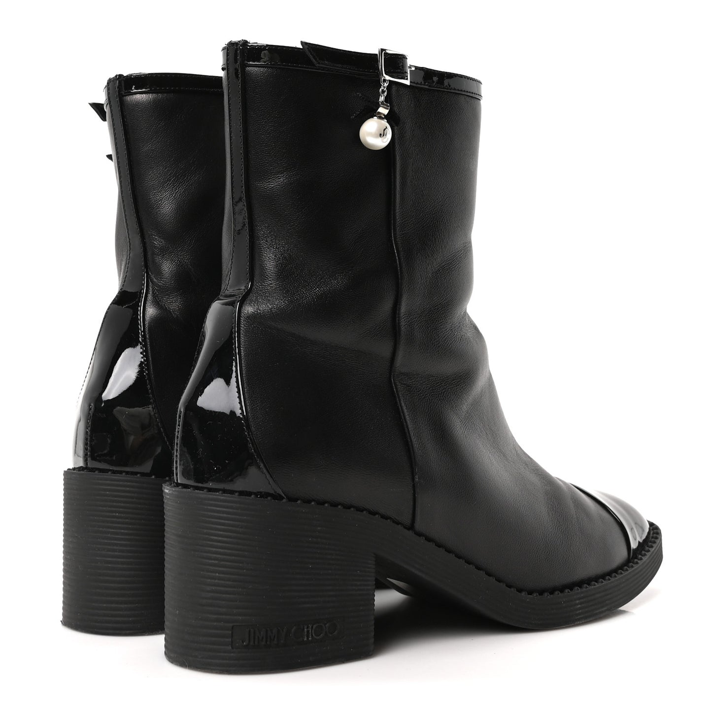 Nappa Patent Pearl Adry 60mm Ankle Boots 39.5 Black