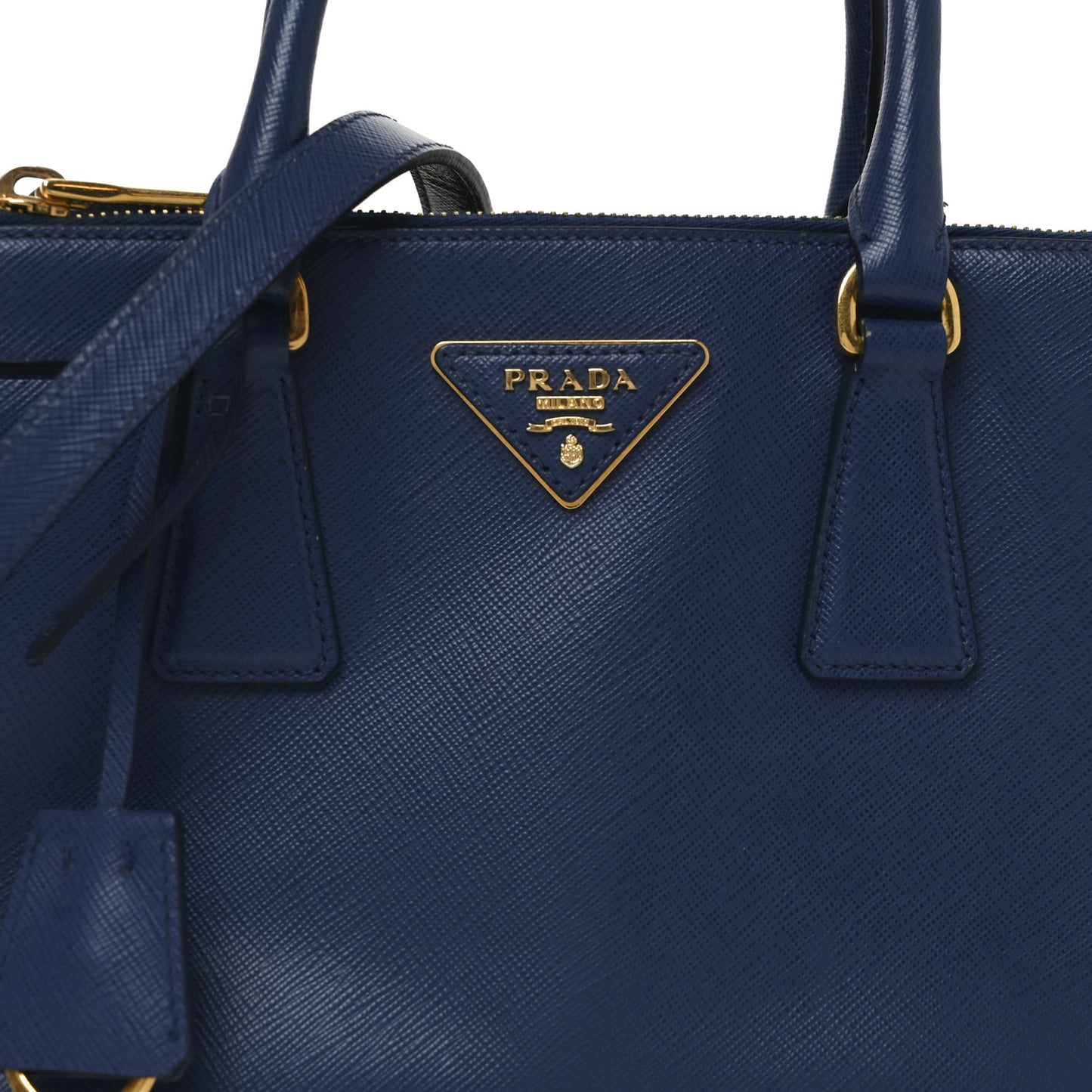 Saffiano Lux Mini Galleria Double Zip Tote Bluette
