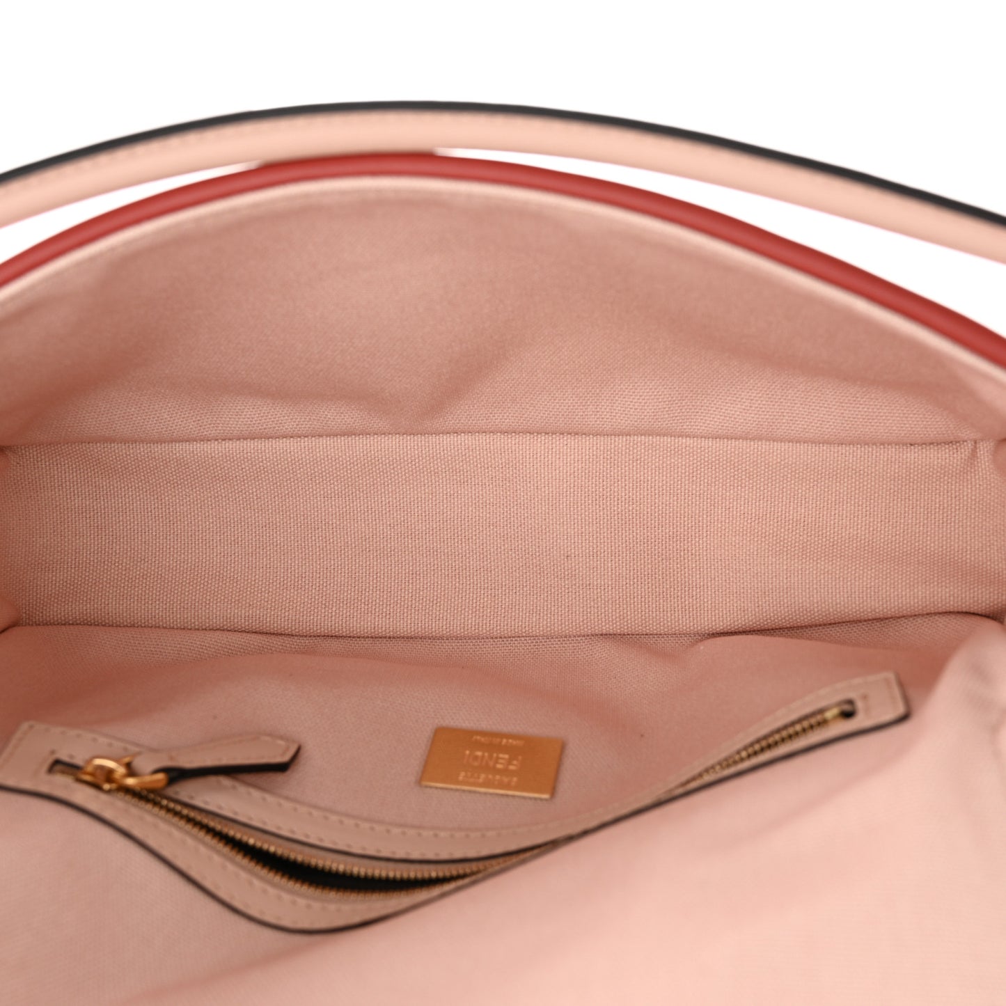 Canvas Vitello King FF Embroidered Baguette Rosa Quarzo Bloody Mary Multicolor