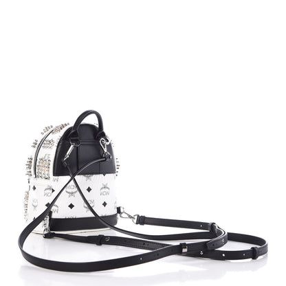 MCM Visetos Stud Mini Stark Backpack White 3 of 10