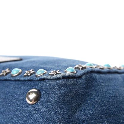 Valentino Garavani Denim Small Rockstud Rolling Tote Blue 11 of 14