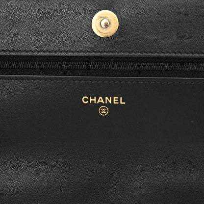 Chanel Lambskin Quilted Chanel 19 Wallet On Chain WOC Black 6 of 13