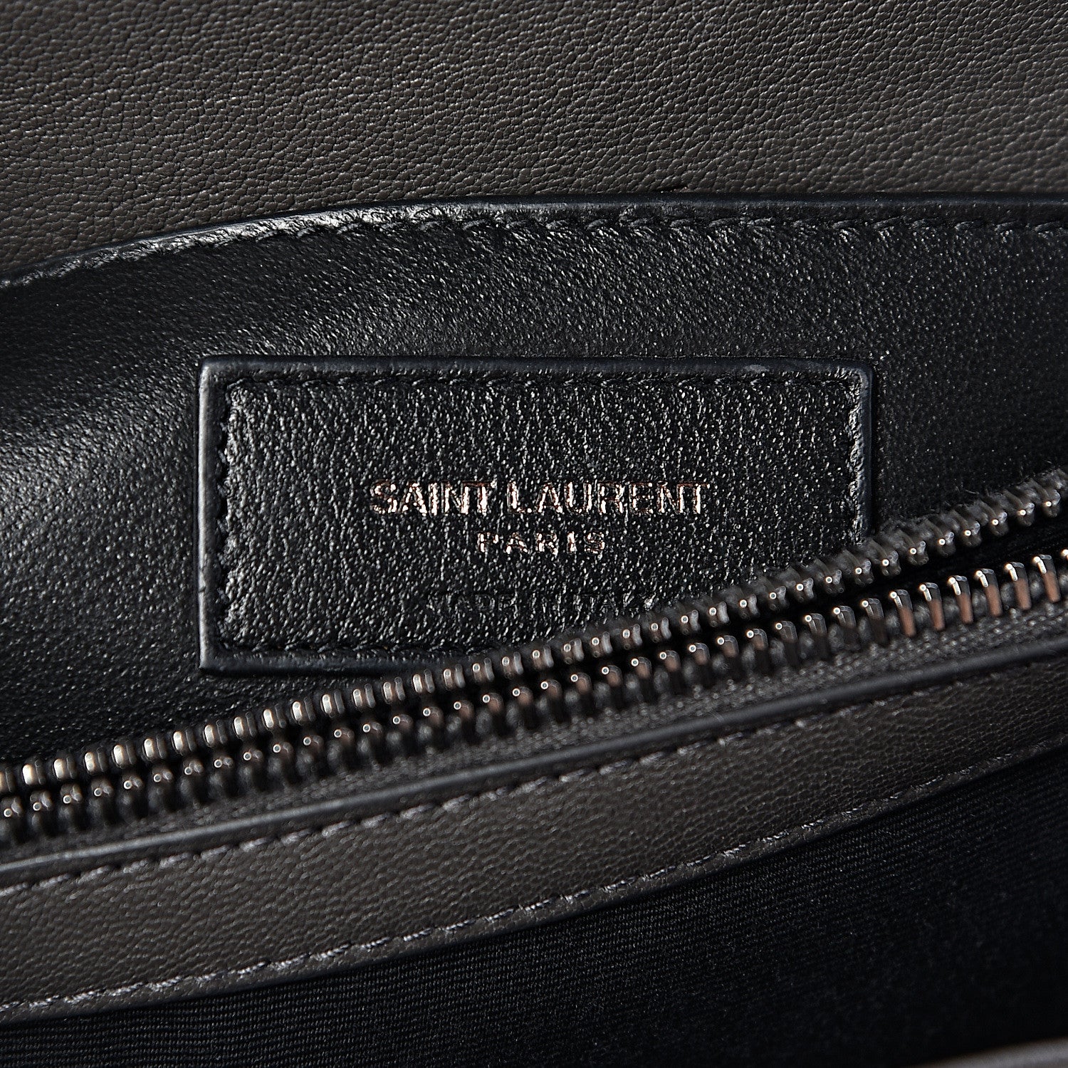 Saint Laurent Sheepskin Matelasse Chevron Monogram Medium College Bag Asphalt 6 of 9