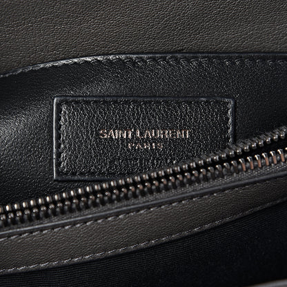 Saint Laurent Sheepskin Matelasse Chevron Monogram Medium College Bag Asphalt 6 of 9