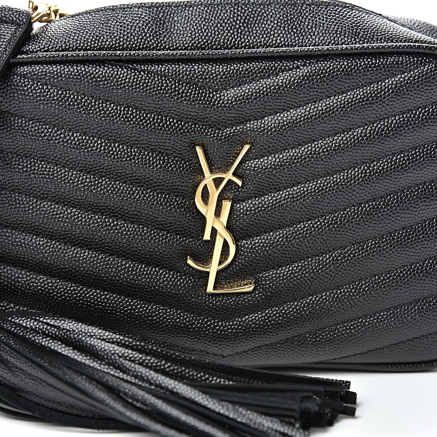 Saint Laurent Grain De Poudre Matelasse Monogram Mini Lou Camera Bag Black 7 of 9
