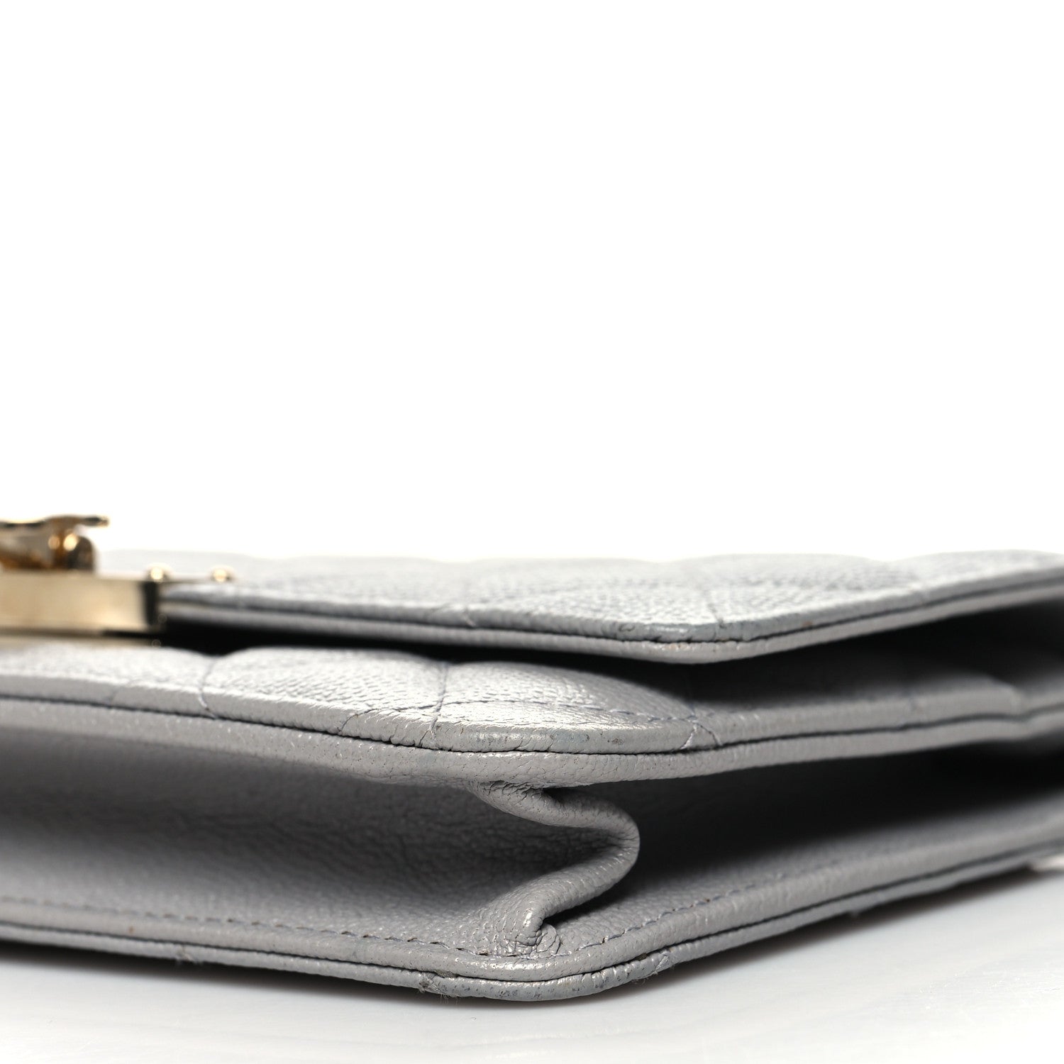 Chanel Caviar Quilted Golden Class Wallet On Chain WOC Gray 10 of 11