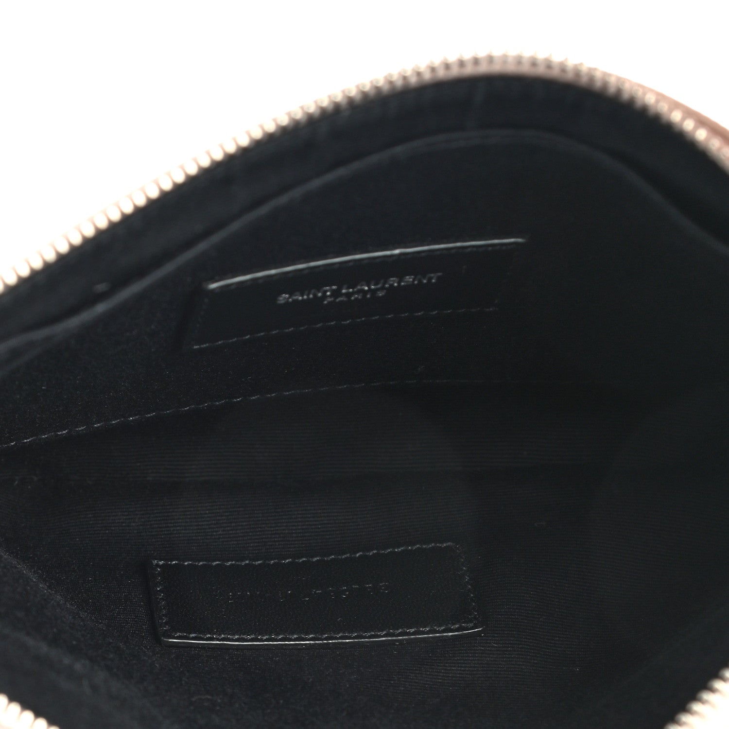 Saint Laurent Grain De Poudre Chevron Monogram Large Bill Pouch Pale Pink 5 of 8