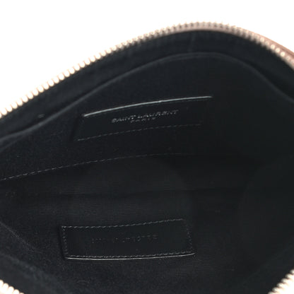 Saint Laurent Grain De Poudre Chevron Monogram Large Bill Pouch Pale Pink 5 of 8