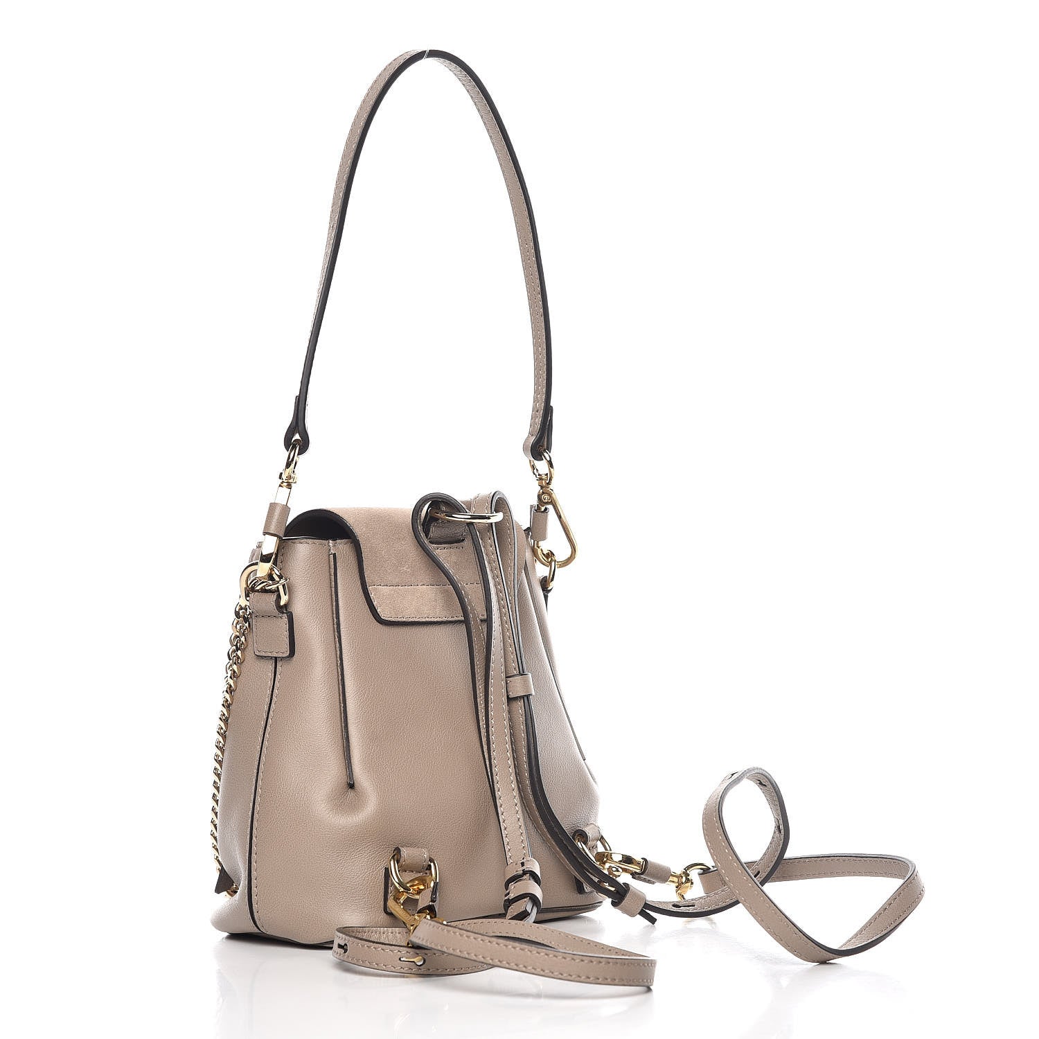 Chloe Suede Calfskin Mini Faye Backpack Motty Grey 3 of 9