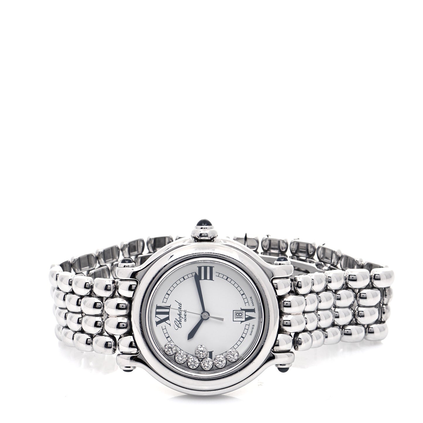 Stainless Steel 7 Diamond 32mm Happy Sport Quartz Watch