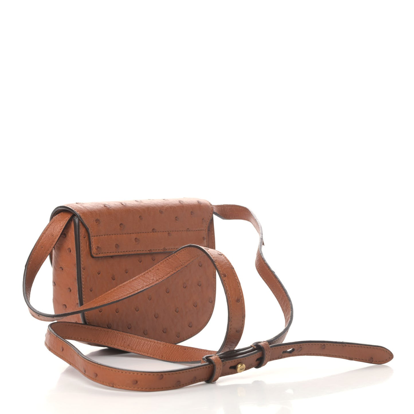 Ostrich Mini Classic Monogram Kaia Satchel Brick