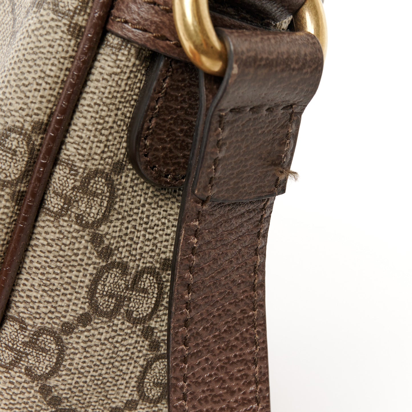 GG Supreme Monogram Web Small Ophidia Messenger Bag Brown