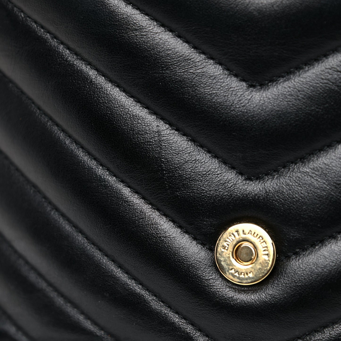 Calfskin Y Quilted Monogram Large Loulou Chain Satchel Black