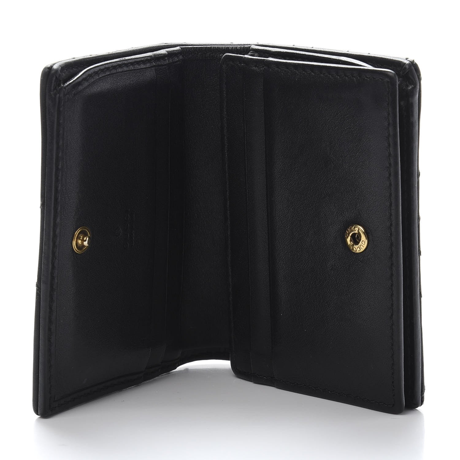 Gucci Calfskin Matelasse GG Marmont Card Case Wallet Black 5 of 10