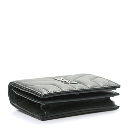 Saint Laurent Lambskin Y Quilted Monogram Loulou Flap Wallet Olive 4 of 11