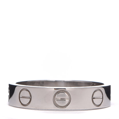 Cartier 18K White Gold 3.5mm LOVE Wedding Band Ring 46 3.75 1 of 4