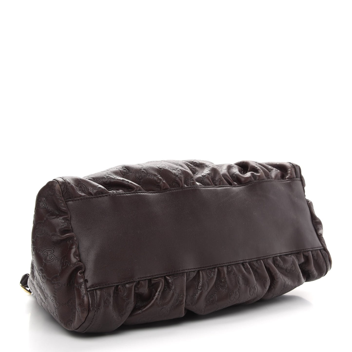 Guccissima Large D Gold Ring Hobo Chocolate Brown