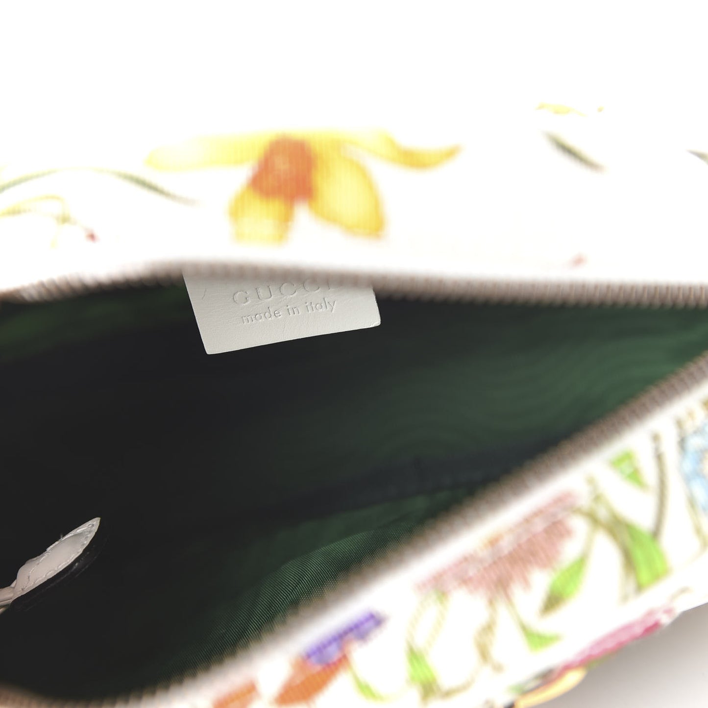 Canvas Flora Floral Trapuntata Small Zumi Dome Shoulder Bag White