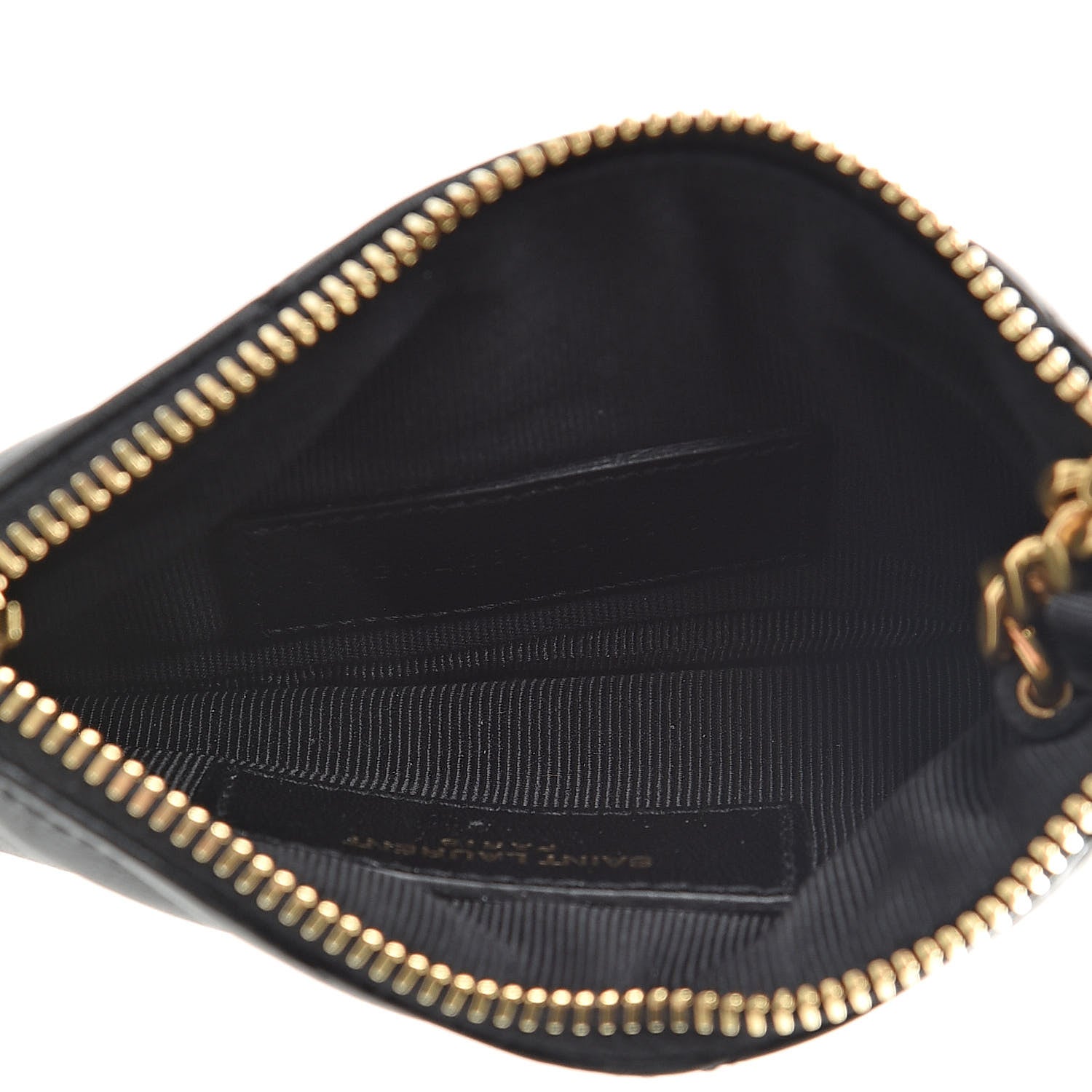 Saint Laurent Calfskin Matelasse Monogram Key Pouch Black 5 of 8