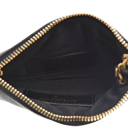 Saint Laurent Calfskin Matelasse Monogram Key Pouch Black 5 of 8