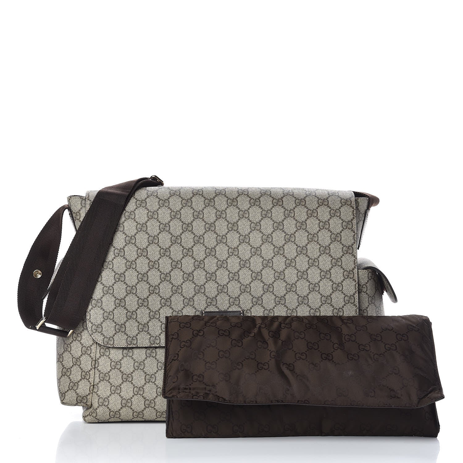 Gucci GG Plus Monogram Messenger Diaper Bag Dark Brown 11 of 11