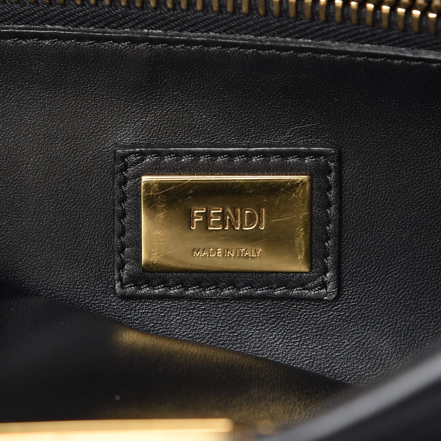 Fendi Vitello Morgan Shiny Nappa Medium Peekaboo Iconic Satchel Black 8 of 10