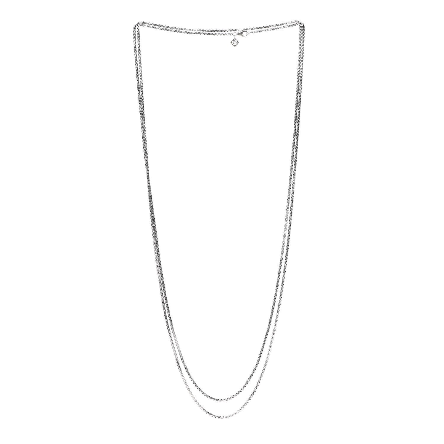 David Yurman Sterling Silver 14K Yellow Gold 2.7mm Box Chain Necklace 72" 3 of 5