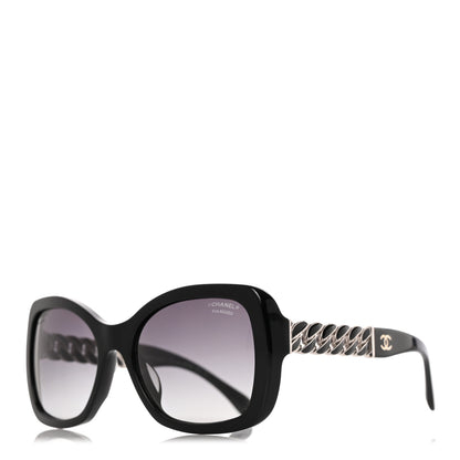 Chanel Acetate Metal Polarized Chain Square Sunglasses 5305 Black 1 of 8