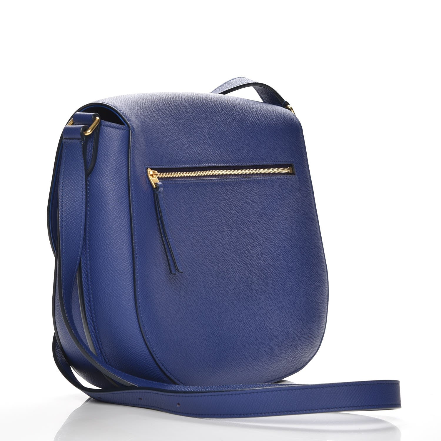Celine Grained Calfskin Medium Trotteur Indigo 3 of 7