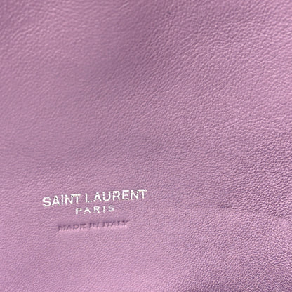 Saint Laurent Shearling Quilted Monogram Loulou Puffer Pouch Clutch Lilac 8 of 13