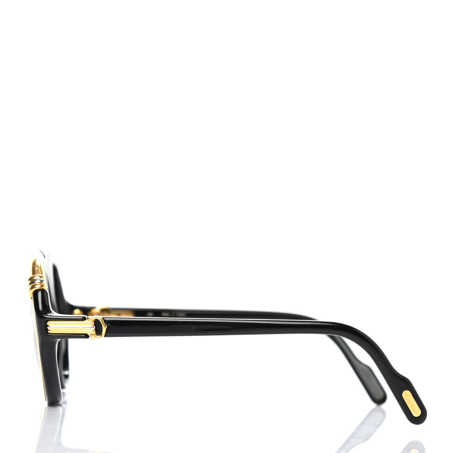 Cartier Vintage Diabolo Sunglasses 130 Black Gold 3 of 4
