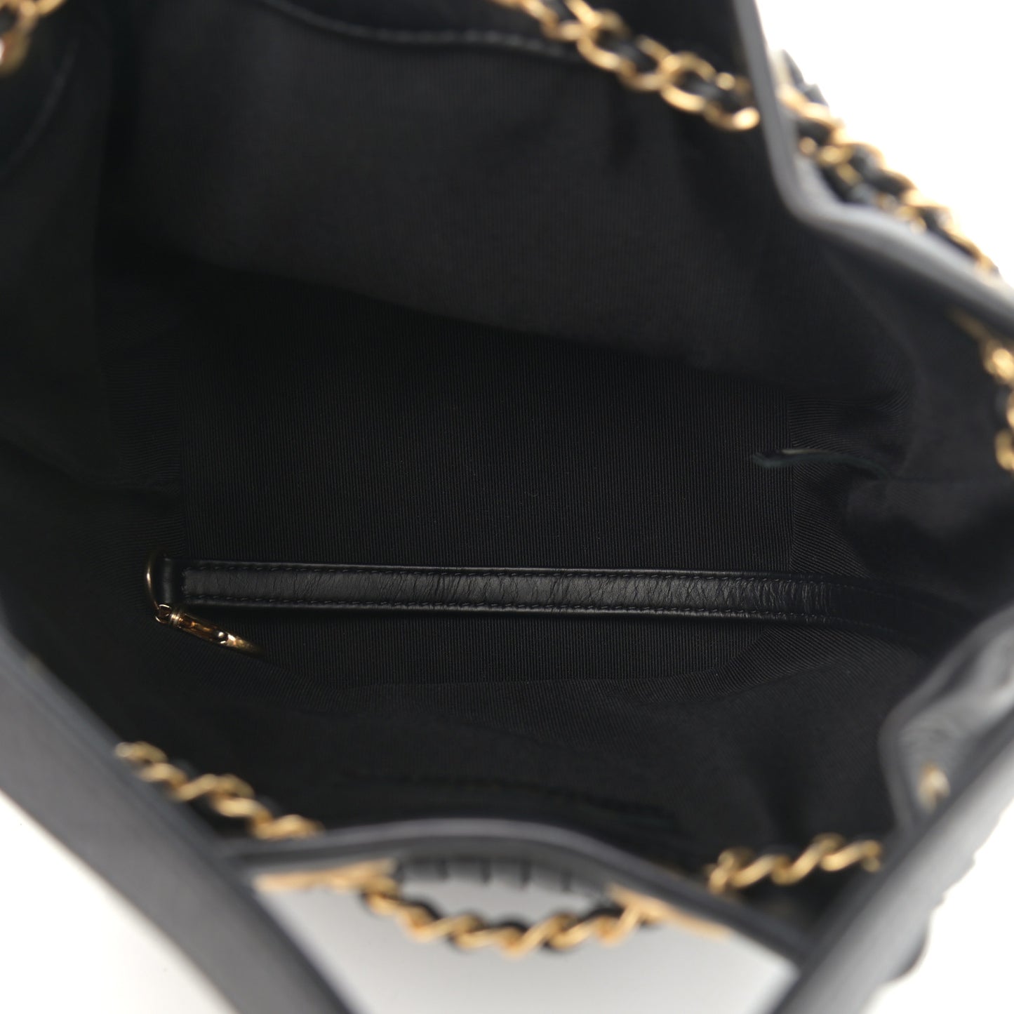 Iridescent Crumpled Calfskin Coco Pleats Small Drawstring Bag Black