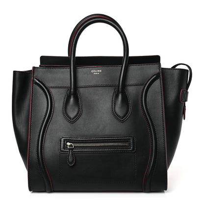 Celine Smooth Calfskin Mini Luggage Black Pink Trim 1 of 8