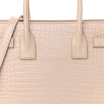 Saint Laurent Calfskin Crocodile Embossed Baby Sac De Jour Rose Antic 8 of 10