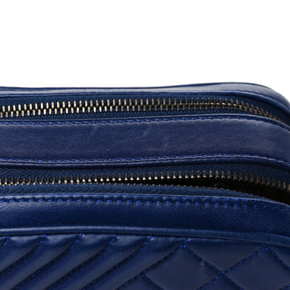 Chanel Lambskin Quilted Mini Coco Boy Camera Bag Blue 11 of 12